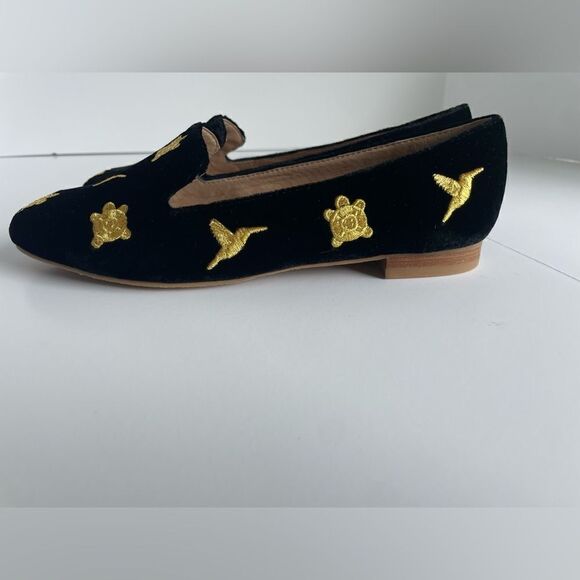 Jack Rogers Velvet Embroidered Slippers Size 5 - Picture 3 of 10